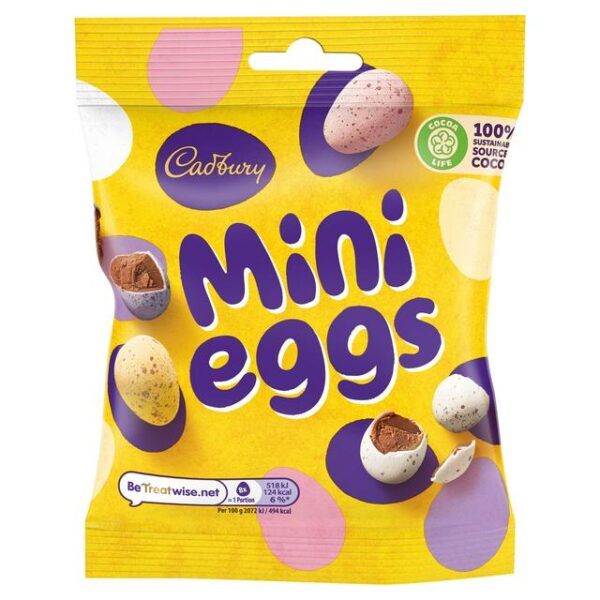 Cadbury Mini Eggs Pouches - 80g (Box of 24)