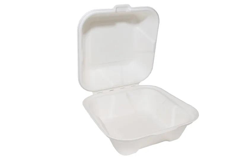 Bagasse Burger Box Square 6” Pack Of 125 - Vending Superstore