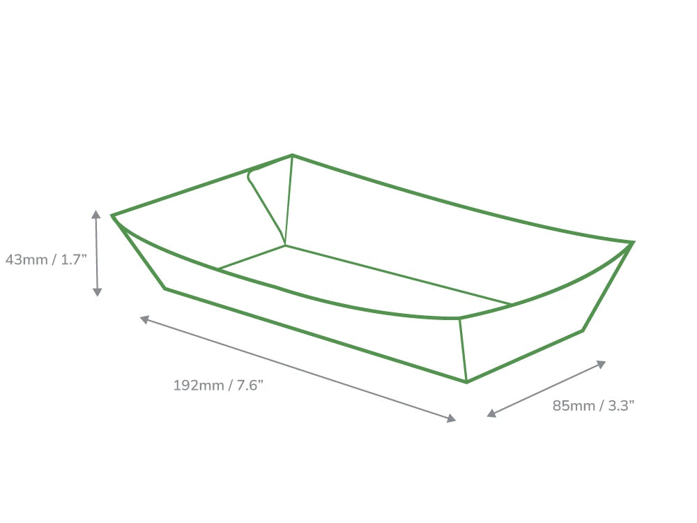 Medium Kraft Folded Board Food Tray - Case of 500