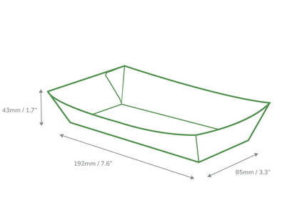 Medium Kraft Folded Board Food Tray - Case of 500