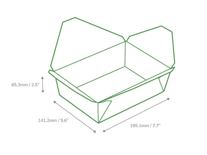 Extra Large #3 Kraft Folded Board Food Box - Case of 180