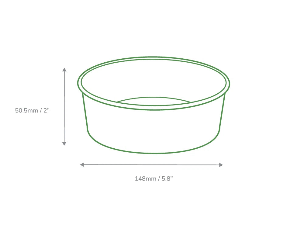 500ml Round Kraft Deli Bowls - Case of 300