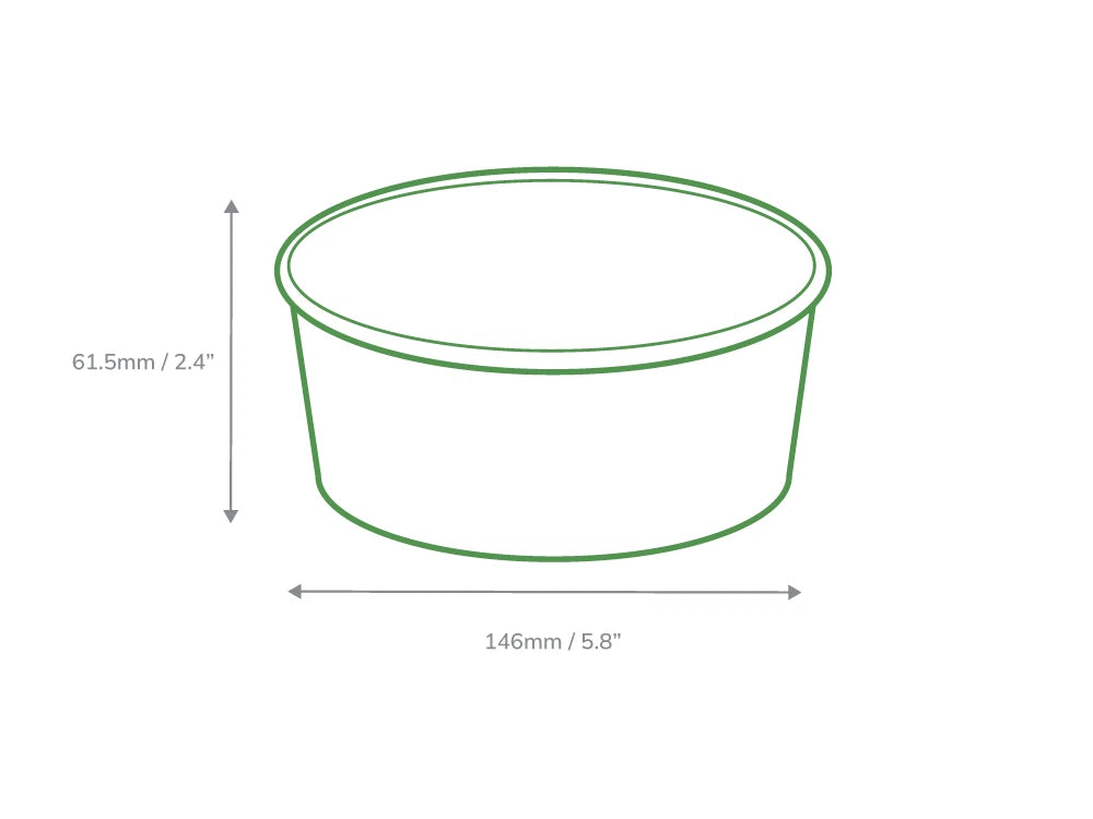 750ml Round Kraft Deli Bowls - Case of 300