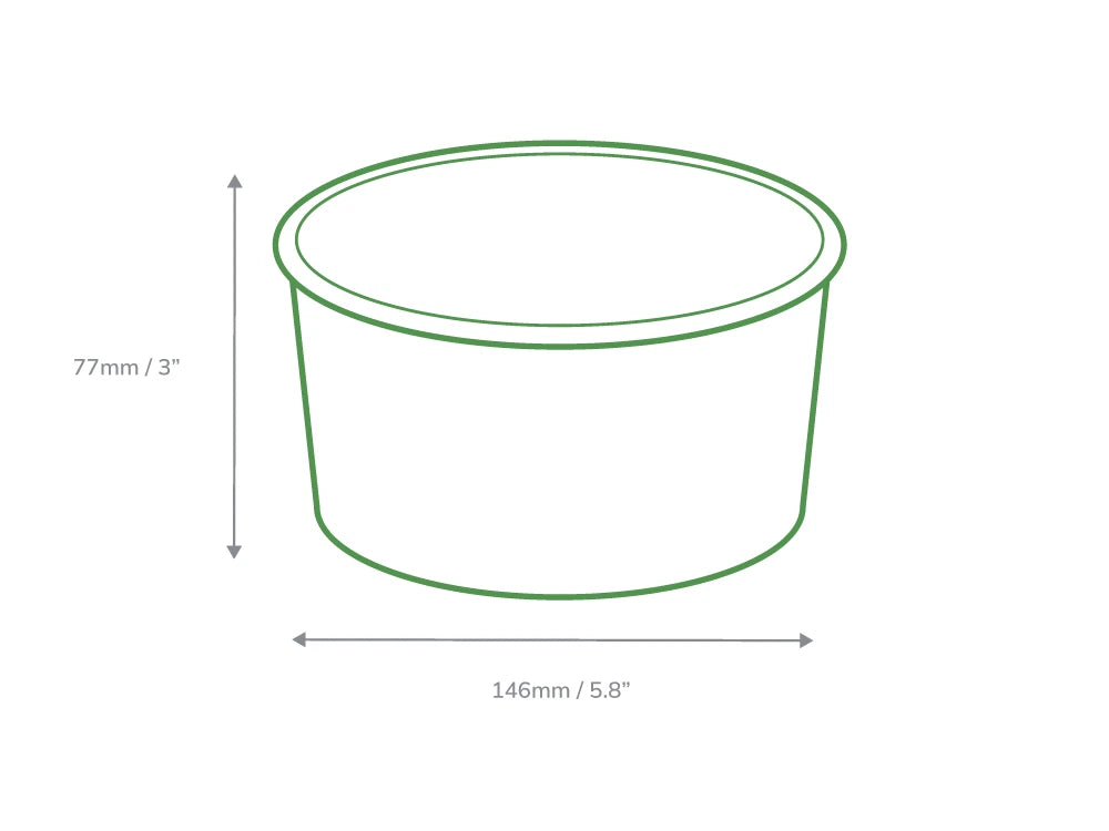 1000ml Round Kraft Deli Bowls - Case of 300
