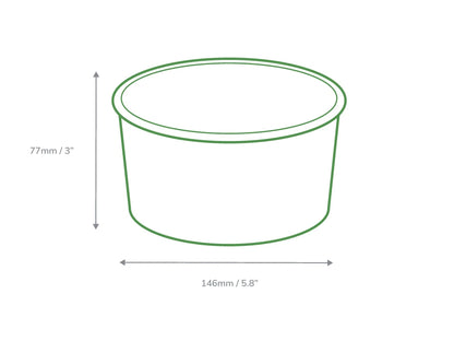 1000ml Round Kraft Deli Bowls - Case of 300