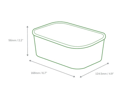 750ml Rectangular Kraft Deli Bowls - Pack of 50