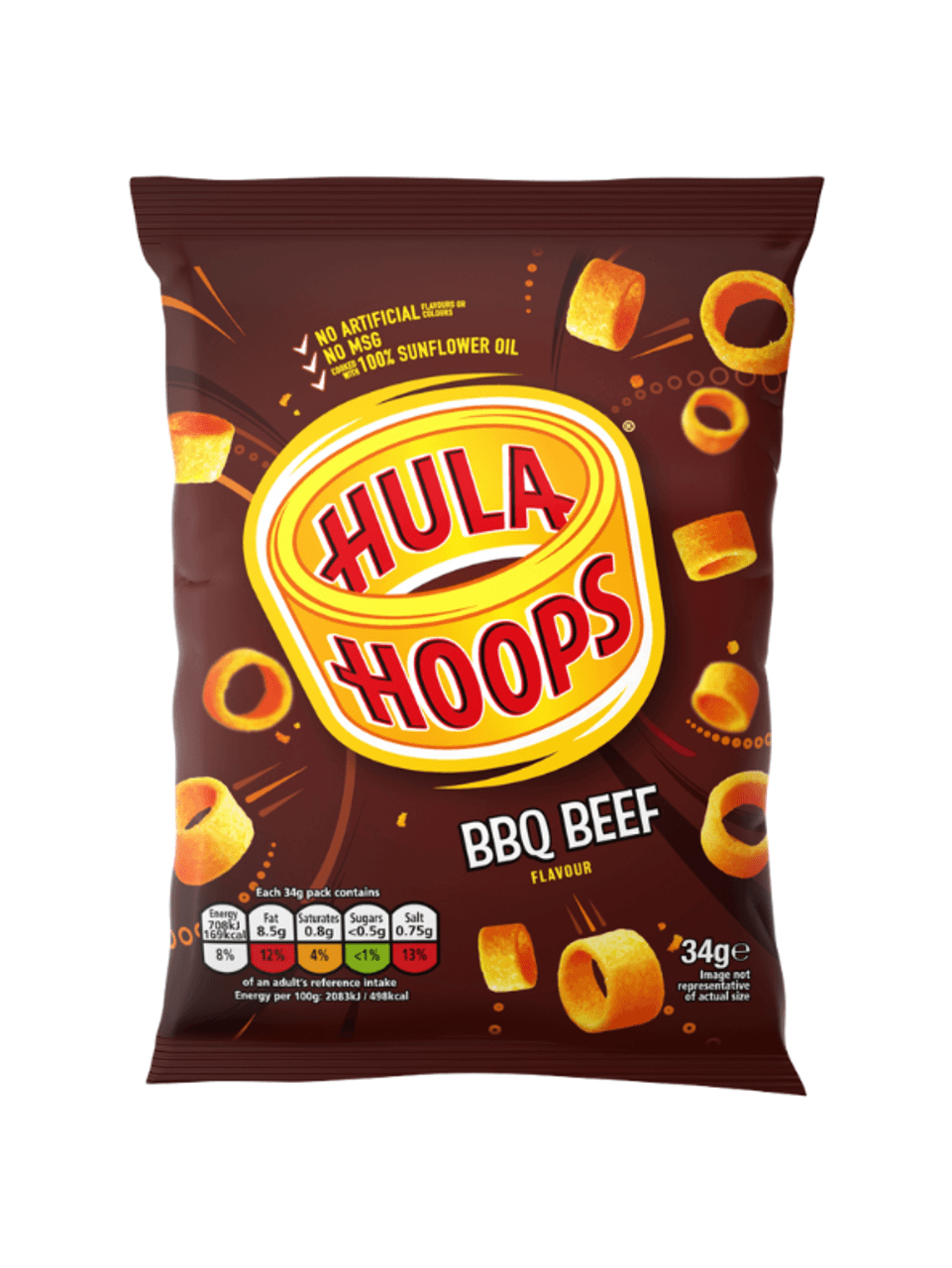 Kp Hula Hoops Barbecue Beef - 32 x 34g - Vending Superstore