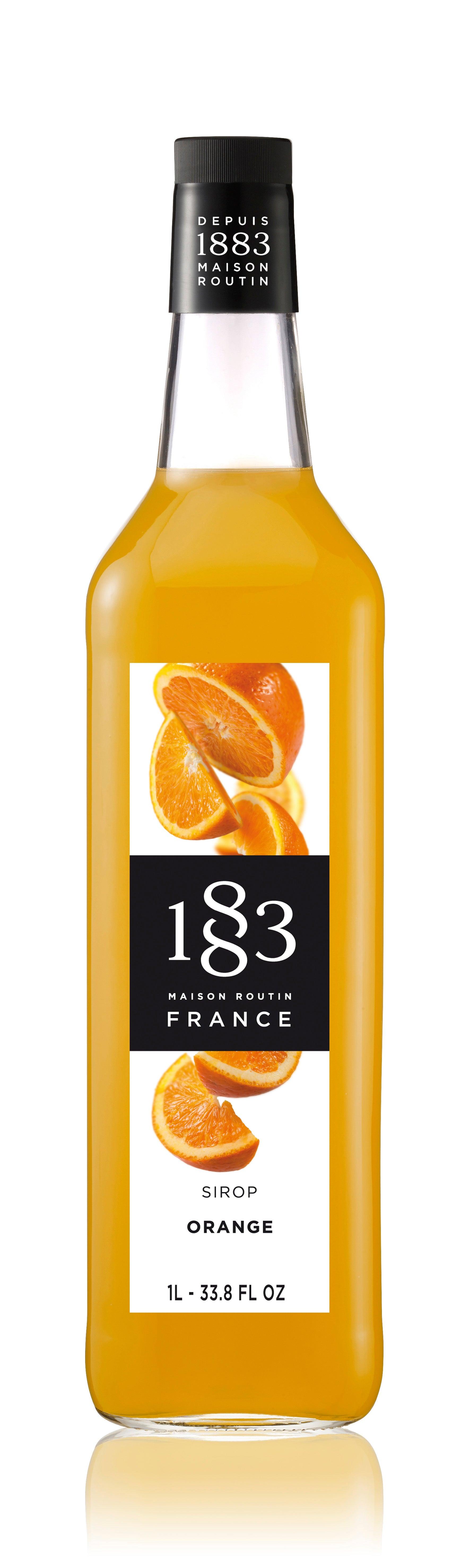 1883 Maison Routin Syrup - 1 Litre Glass Bottle - Orange Flavour - Vending Superstore