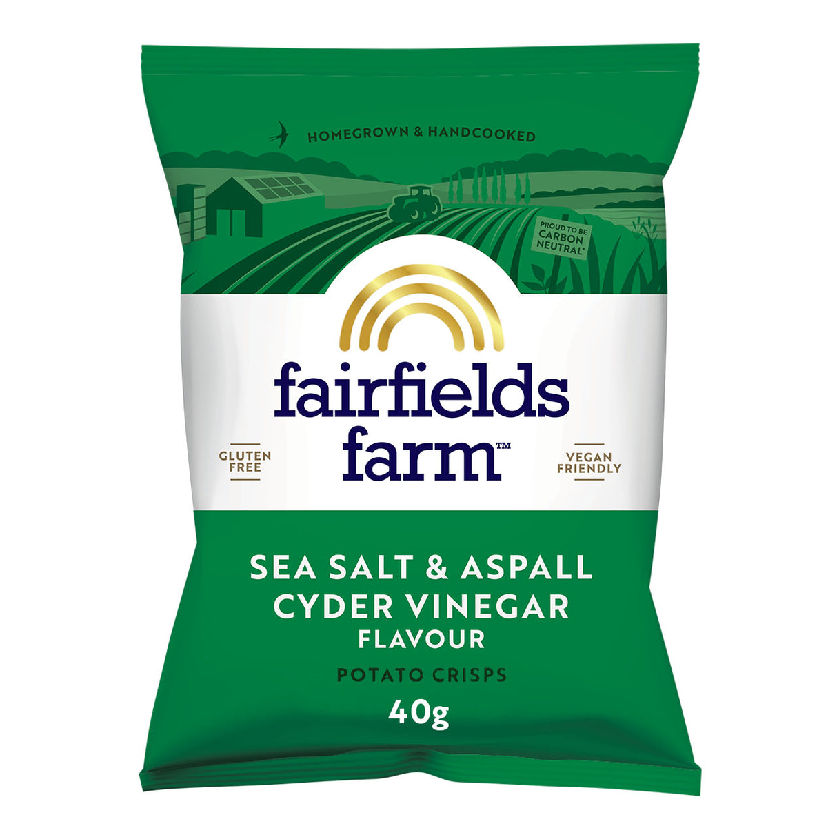 Fairfields Farm Sea Salt & Aspall Cyder Vinegar Crisps 40g (Box of 36)