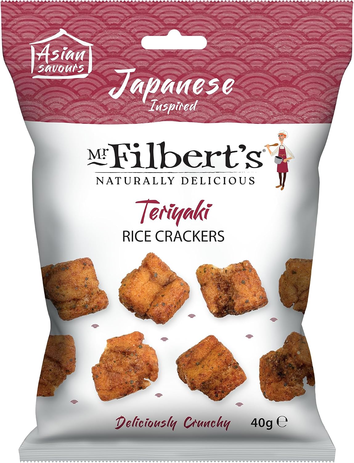Mr Filbert's Teriyaki Rice Crackers 40g - (Box of 16)