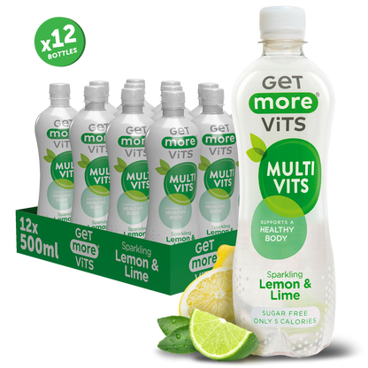 Get More Vits - Multivitamin Sparkling Lemon & Lime 500ml (12 Pack)