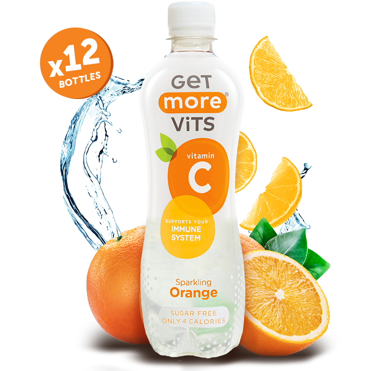 Get More Vits Vitamin C Sparkling Orange 500ml (12 Pack
