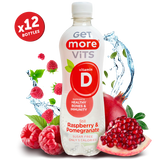 Get More Vits - Vitamin D Raspberry & Pomegranate Still 500ml (12 Pack)