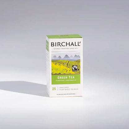 Birchall Tea - Individually Wrapped Green Tea Envelope Tea Bags (Box of 25)