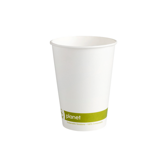 8oz Planet Double Walled Compostable Aqueous Lined Takeaway Coffee Cups - (Box of 500)