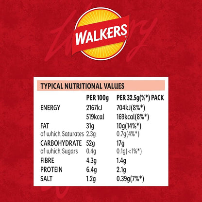 Walkers Crisps: Ready Salted - 32.5g (Box of 32)