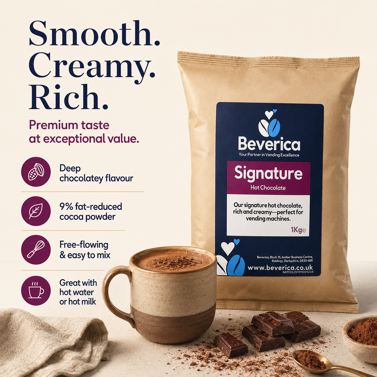 Beverica Signature Premium Hot Chocolate - 1kg