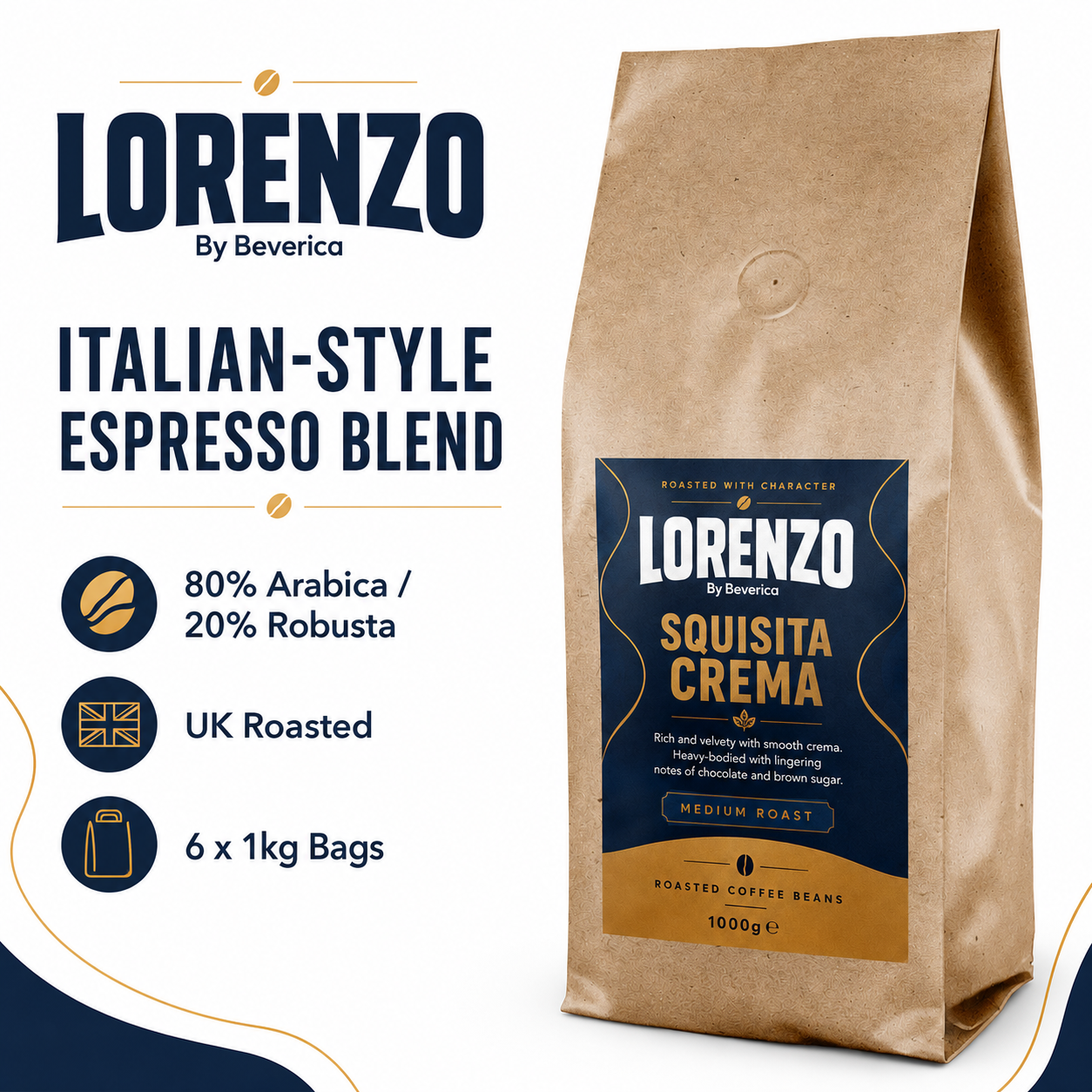 Lorenzo Squisita Crema Coffee Beans - 1kg