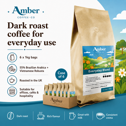 Amber Coffee Co Everyday Blend Coffee Beans - 1kg (Case of 6)