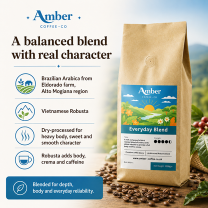 Amber Coffee Co Everyday Blend Coffee Beans - 1kg (Case of 6)
