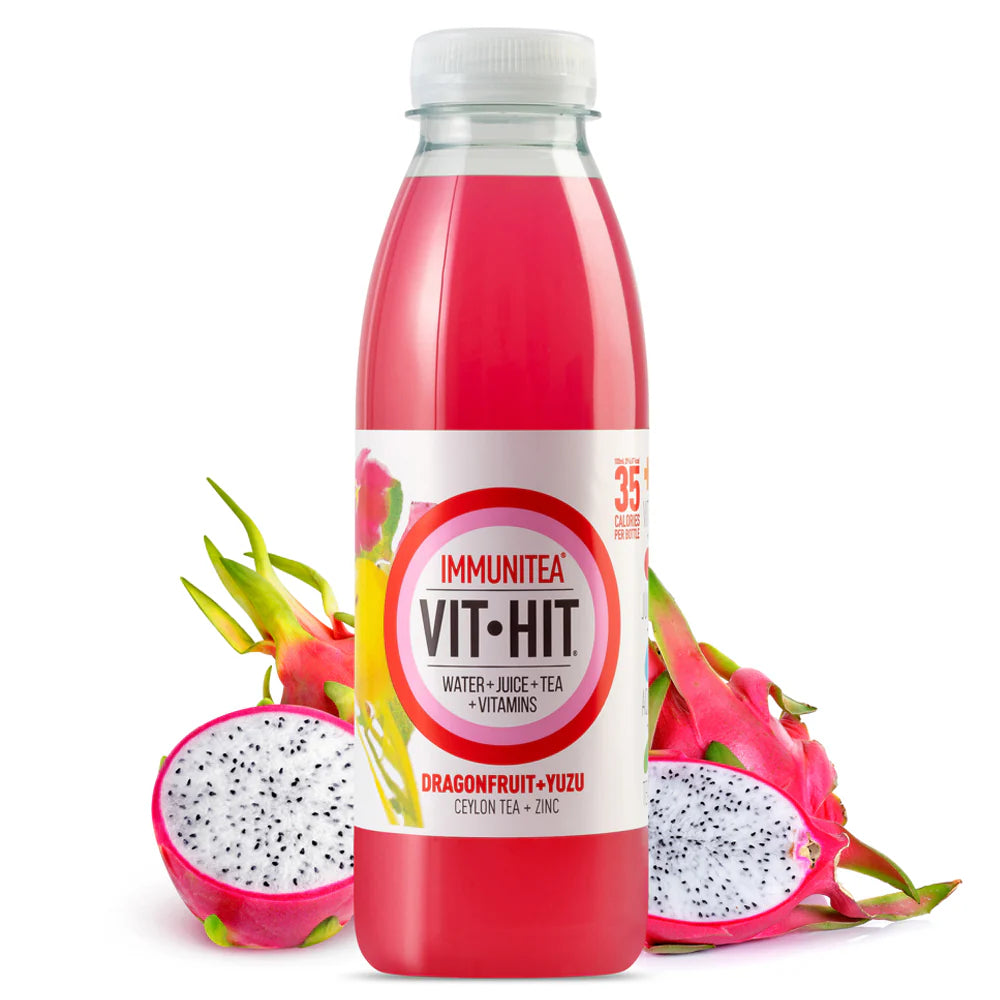 Vit-Hit Immunitea: Dragonfruit+Yuzu - 500ml (Pack of 12)