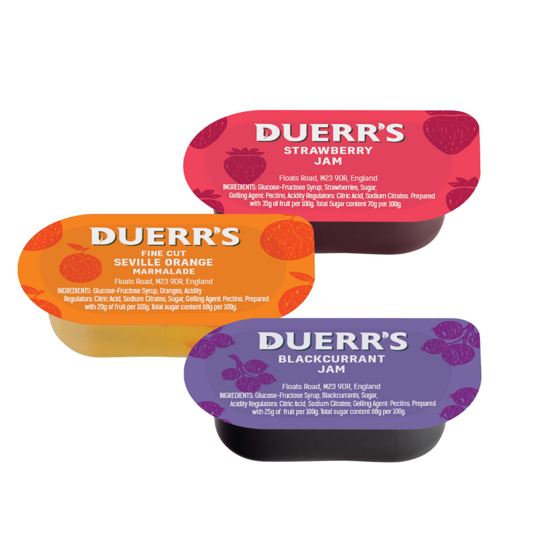 Duerr's Assorted Jam & Marmalade Portions - 20g (Box of 100)