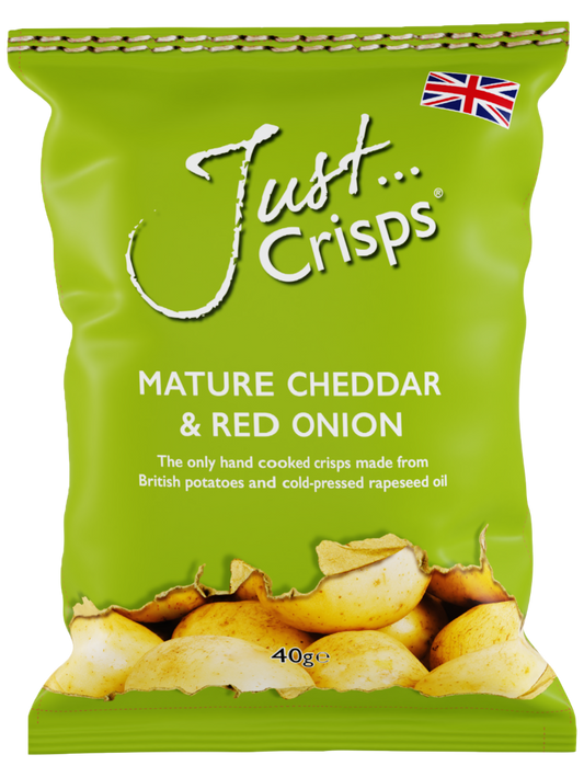 Just Crisps: Mature Cheddar & Red Onion - 40g (Box of 24)