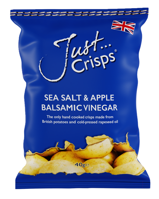 Just Crisps: Sea Salt & Apple Balsamic Vinegar - 40g (Box of 24)