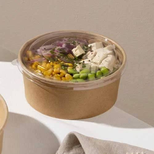500ml Round Kraft Deli Bowls - Case of 300