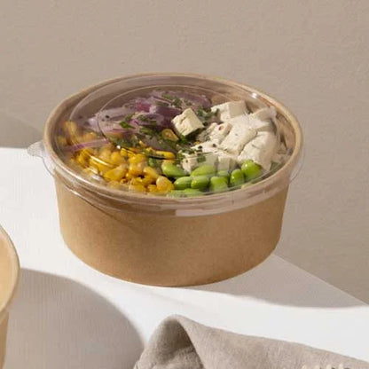 500ml Round Kraft Deli Bowls - Case of 300