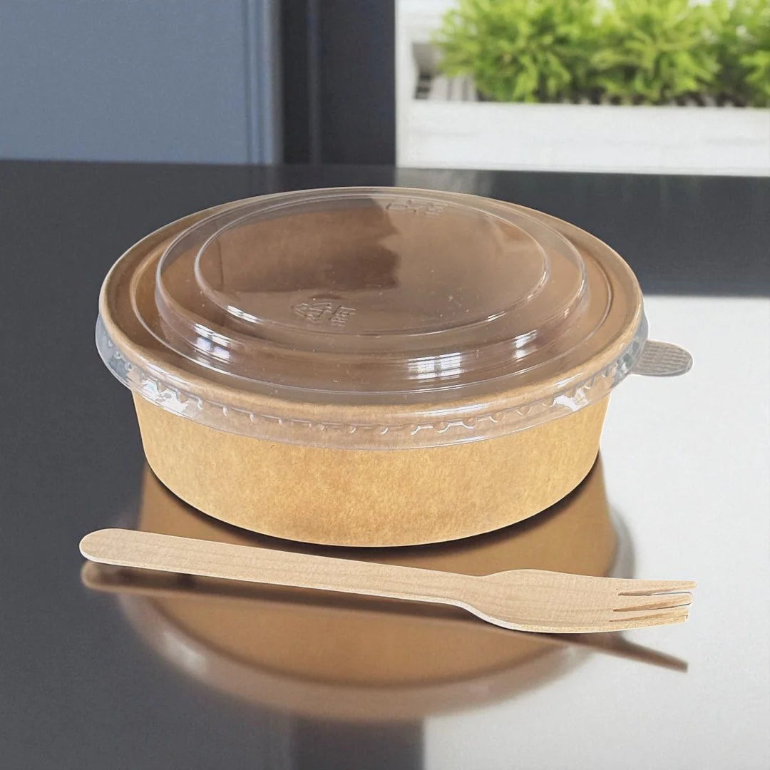 500ml Round Kraft Deli Bowls - Case of 300
