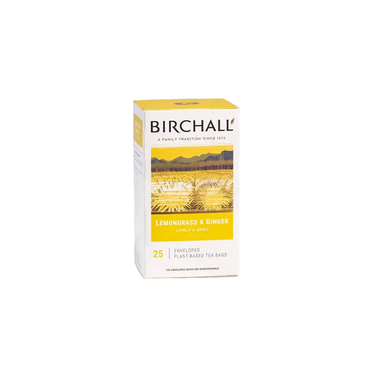 Birchall Tea - Individually Wrapped Lemongrass & Ginger Envelope Tea Bags (Box of 25)