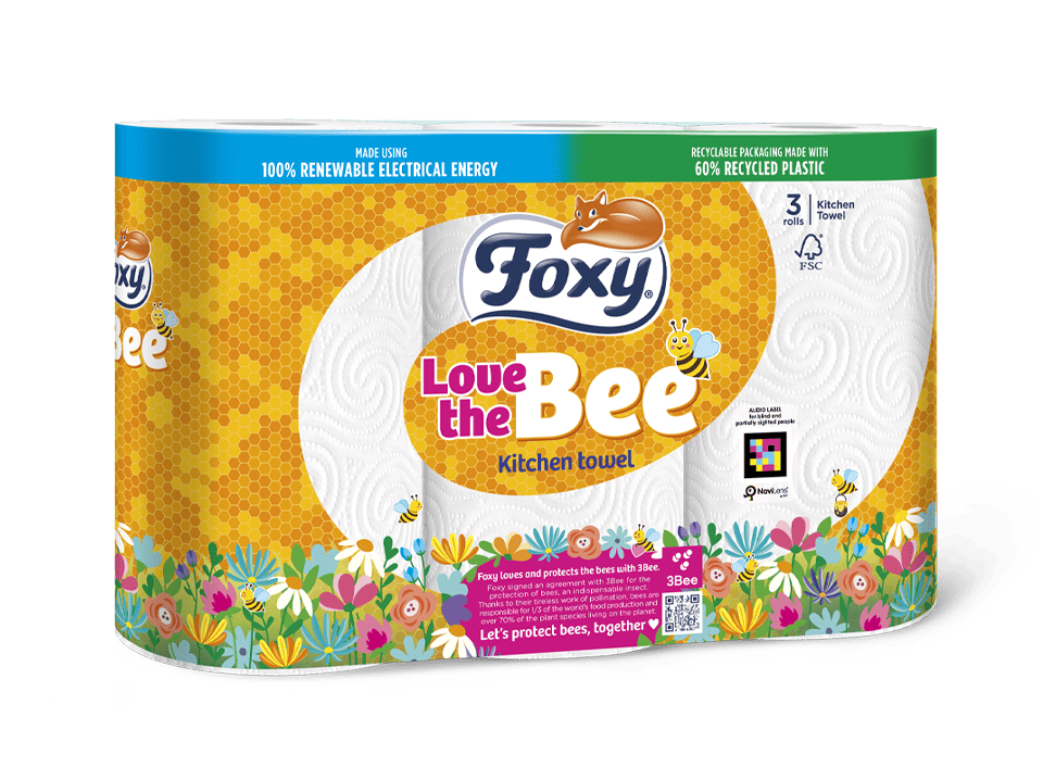 Foxy -  3 Ply Kitchen Towel - Pack of 3 - Love The Bee