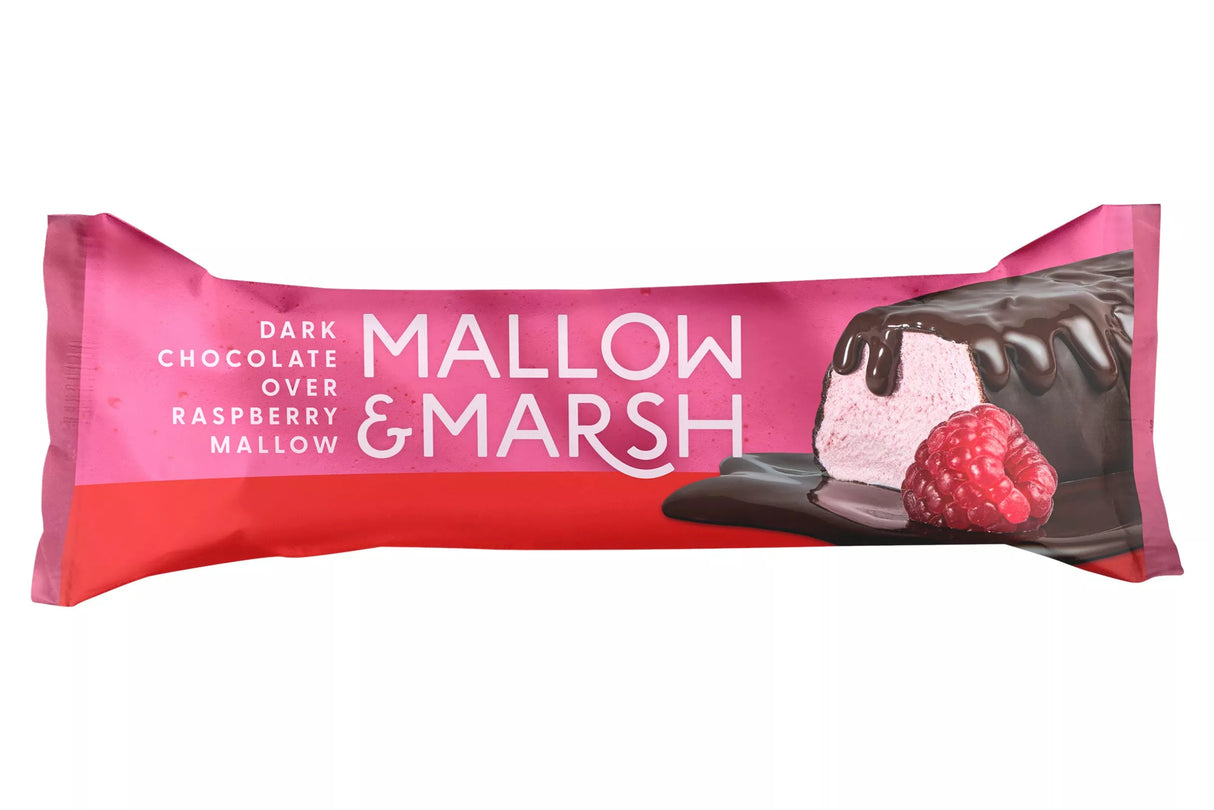 Mallow & Marsh Raspberry Marshmallow in Dark Chocolate – 35g (Box of 12)