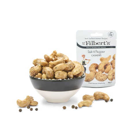 Mr Filbert's Salt & Pepper Cashews – 40g (Box of 20)