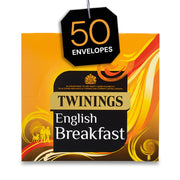 Twinings English Breakfast Individually Wrapped Envelope Tea Bags – 50 Pack