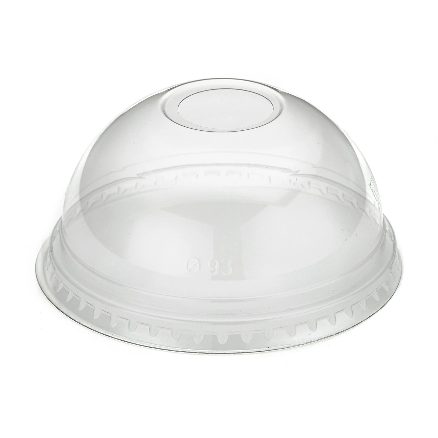 12oz Cold Cup Domed Lids with Straw Hole - rPET Smoothie Lids - Case of 1000