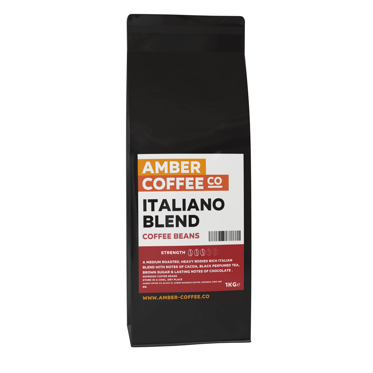 Amber Coffee Co - Italiano Blend - Premium Coffee Beans (Full Case or 1KG Bags) - Vending Superstore