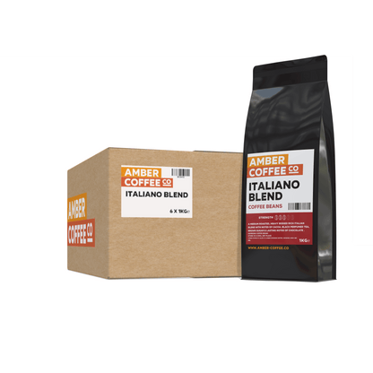Amber Coffee Co - Italiano Blend - Premium Coffee Beans (Full Case or 1KG Bags) - Vending Superstore