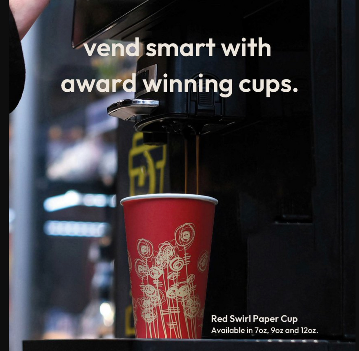 7oz 'Swirl' Squat Paper Vending Machine Cups - 73mm Diameter - (Box of ...