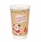 16oz Double Wall Aqueous Lined Compostable Christmas Coffee Takeaway Cups - Festive Design (Box of 500) (Code: XQ04144XM)