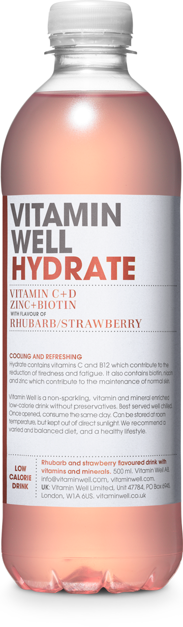 Vitamin Well Hydrate Rhubarb & Strawberry - 500ml (Pack of 12)