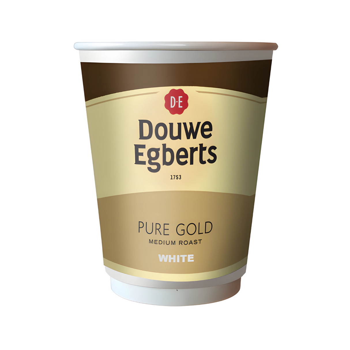 12oz Foil Sealed Drinks - Douwe Egberts Pure Gold White - Nescafe & Go Compatible (Pack of 10 Cups)