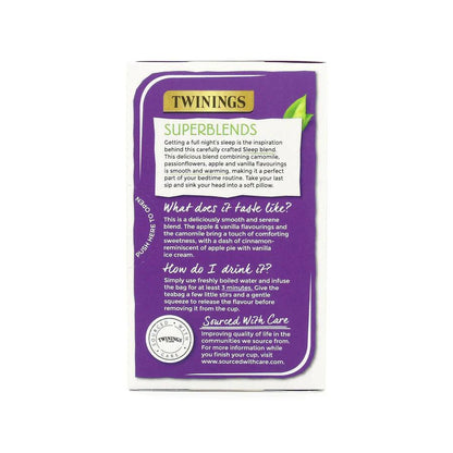 Twinings Tea: Superblends Sleep Spiced Apple & Vanilla with Camomile and Passionflowers Envelope Tea Bags - 20 Bags - Vending Superstore