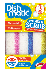 Dishmatic Wonder Scrub Sponge Scourers - Pack of 3