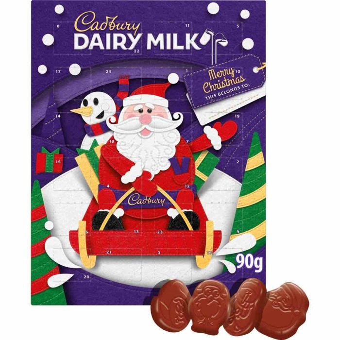 Cadbury Dairy Milk Advent Calendar 90g individual front