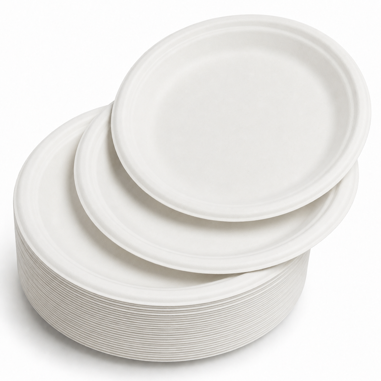 10" Bagasse Round Plates - Pack of 125