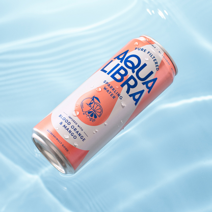 Aqua Libra Blood Orange & Mango Sparkling Water Can 330ml (24 Pack)