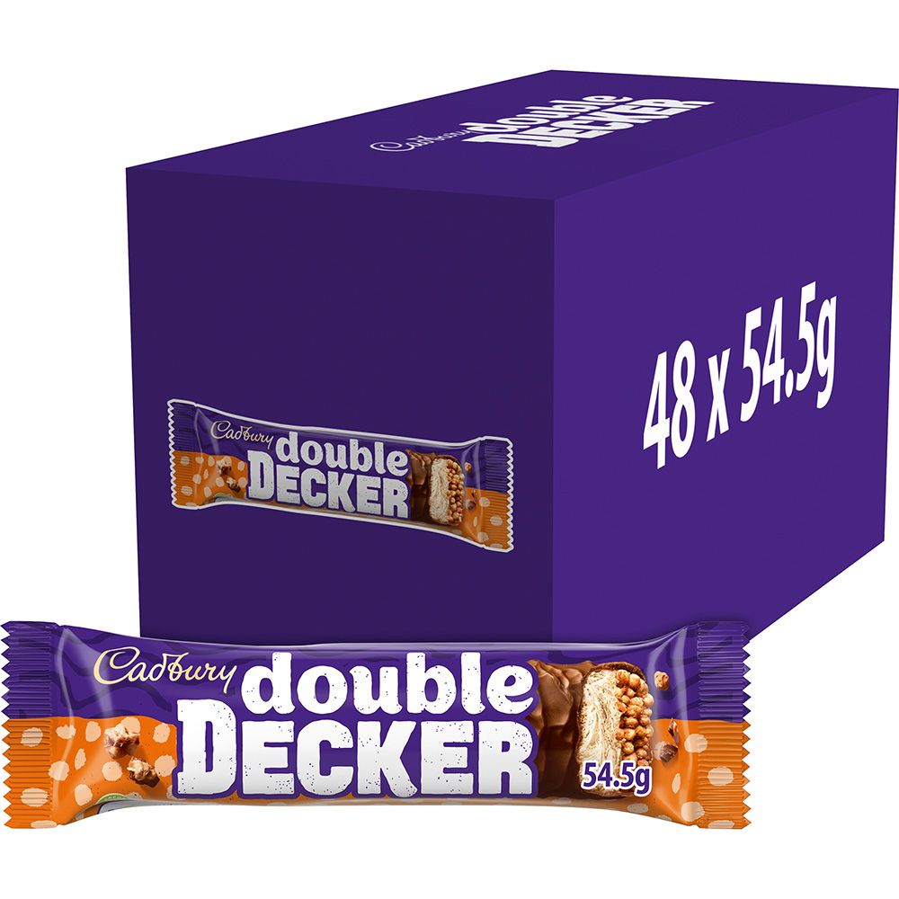 Cadbury Double Decker Chocolate Bars - 54.5g (Box of 48)