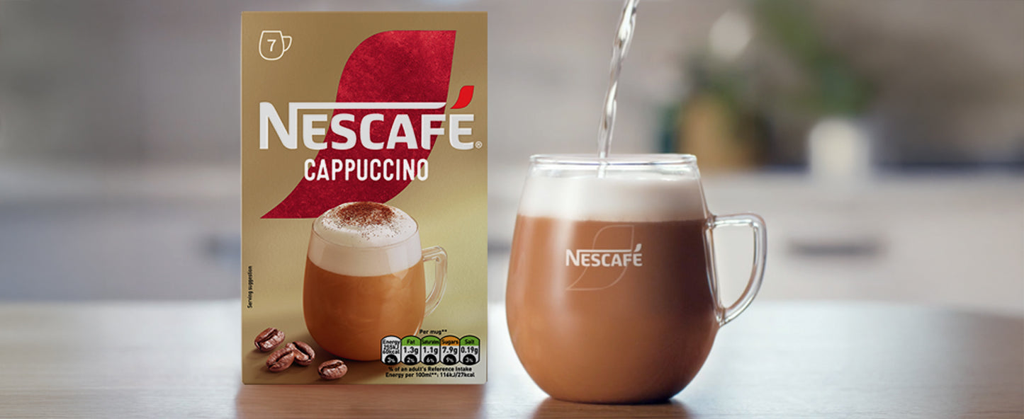 Nescafe Cappuccino Instant Coffee Sachets - Pack of 7